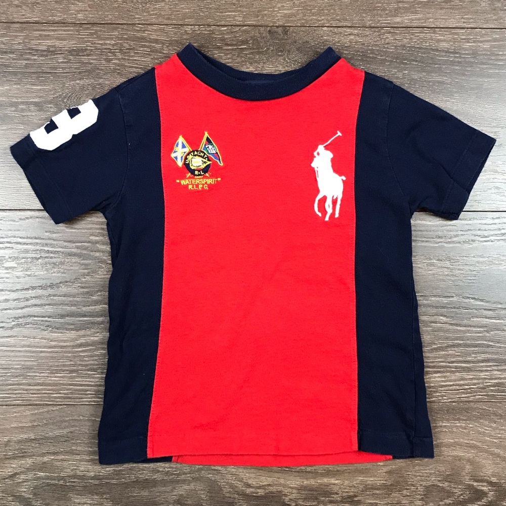 Polo Ralph Lauren WaterSpirt Yacht Club Kids Big Pony T-Shirt Size 3T - Red